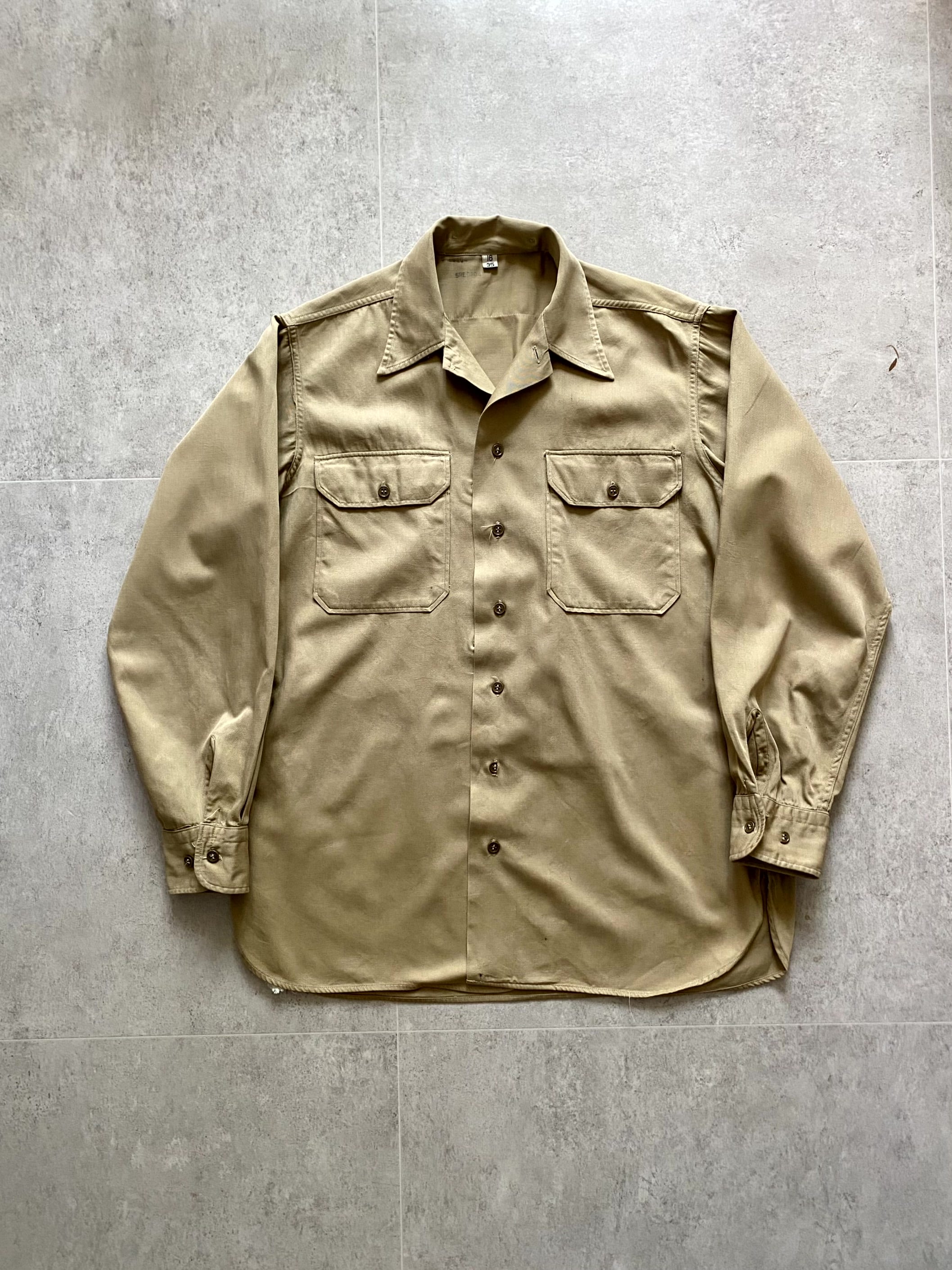 40&#039;s U.S Army Khaki Officer Shirt 16-35(100~105) - 체리피커