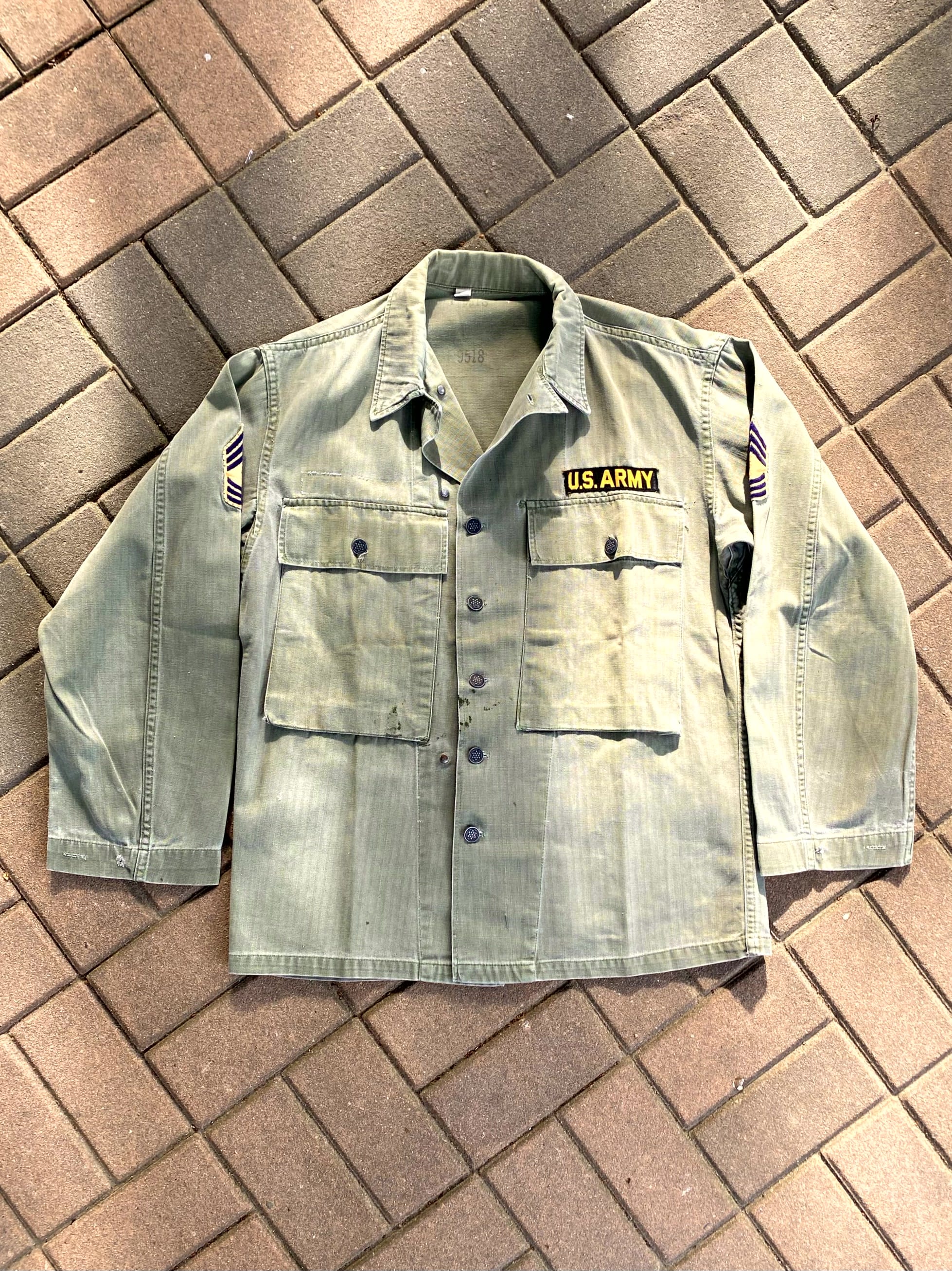 40&#039;s WW2 U.S. Army M-43 HBT Shirt 36R(100~103) - 체리피커