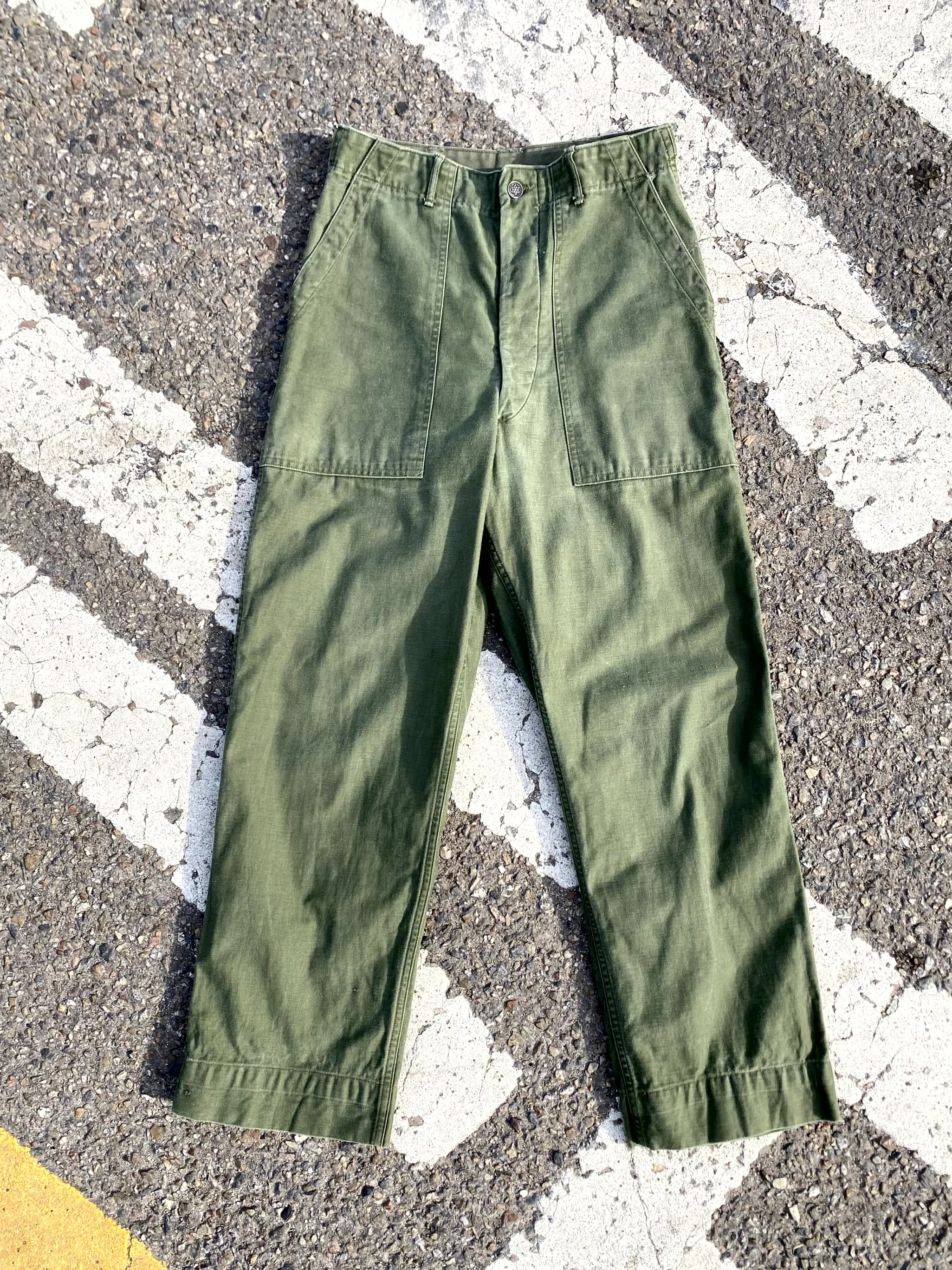 40&#039;s WW2 U.S. Army 13 Star OD-7 Fatigue Field Trouser 26~28 Size - 체리피커