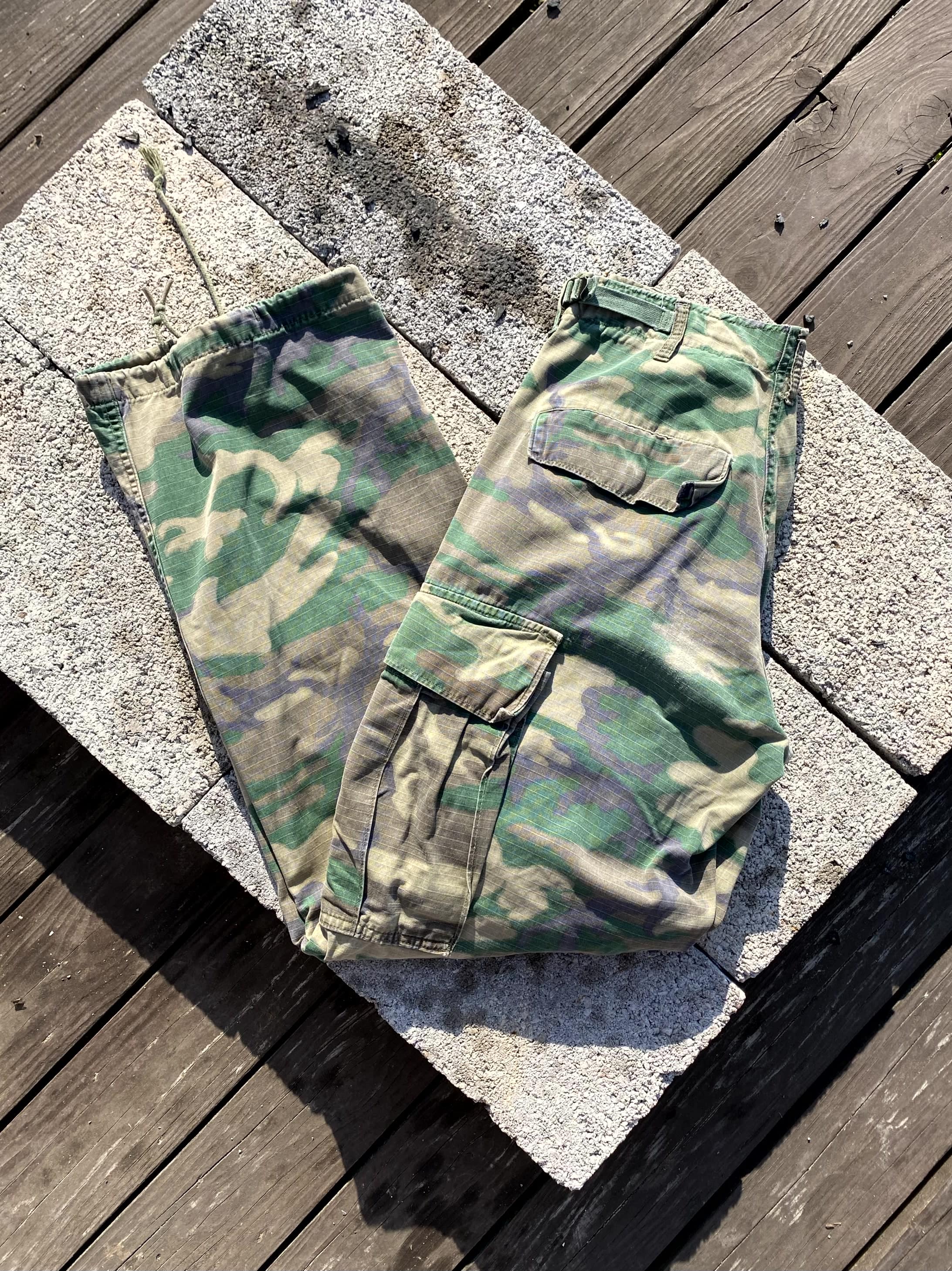 70&#039;s U.S Army ERDL Camo Jungle Fatigue Trousers XS(25~26) - 체리피커