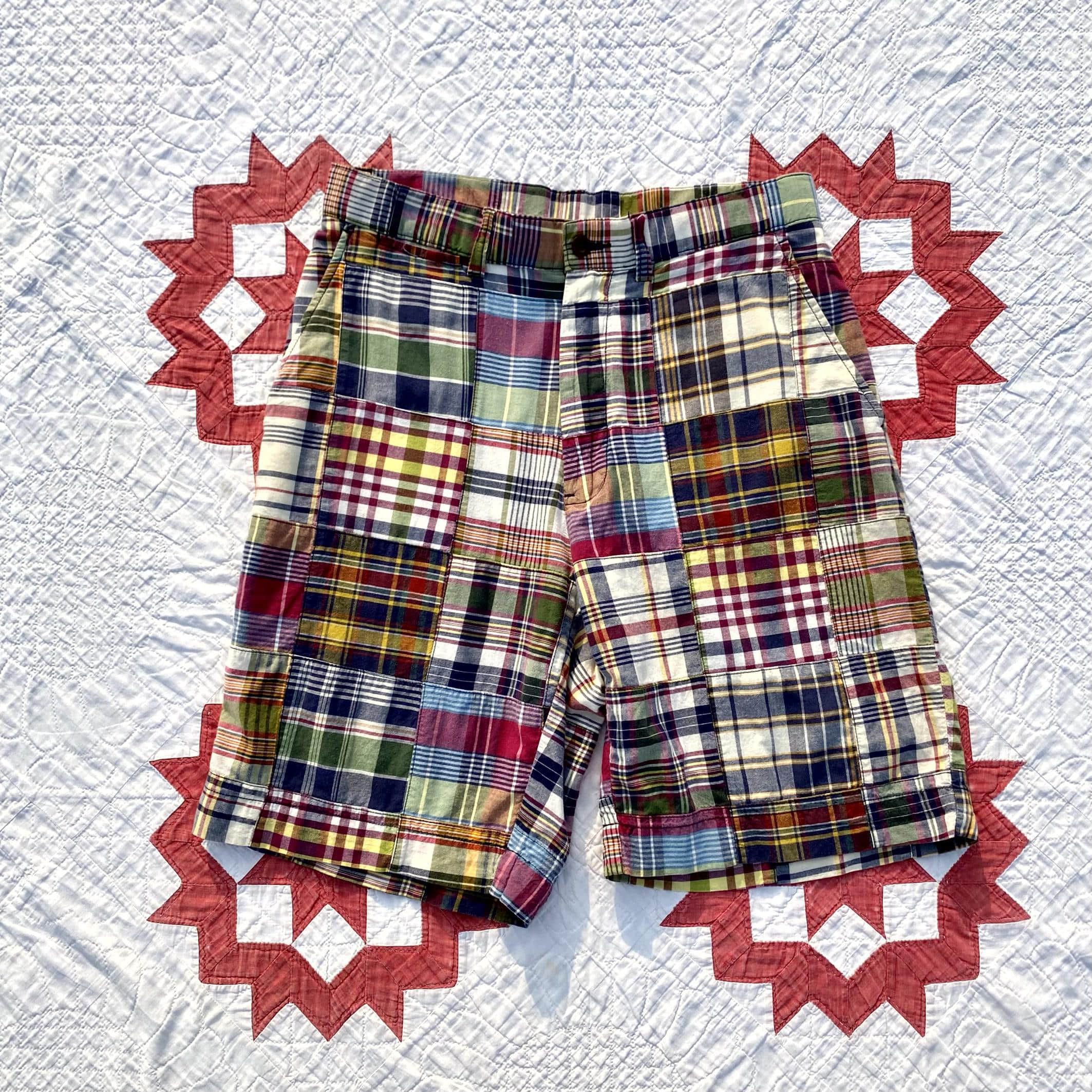 Polo Ralph Lauren Madras Check Patchwork Shorts 29 Size - 체리피커