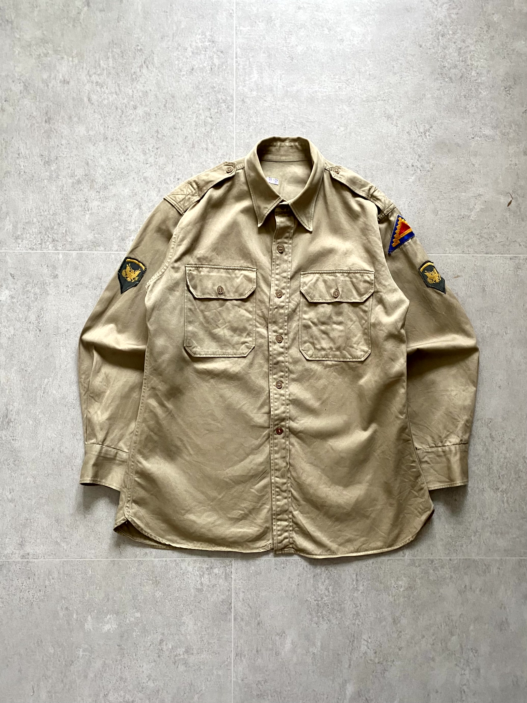 50&#039;s U.S Army Khaki Officer Shirt 100~105 Size - 체리피커