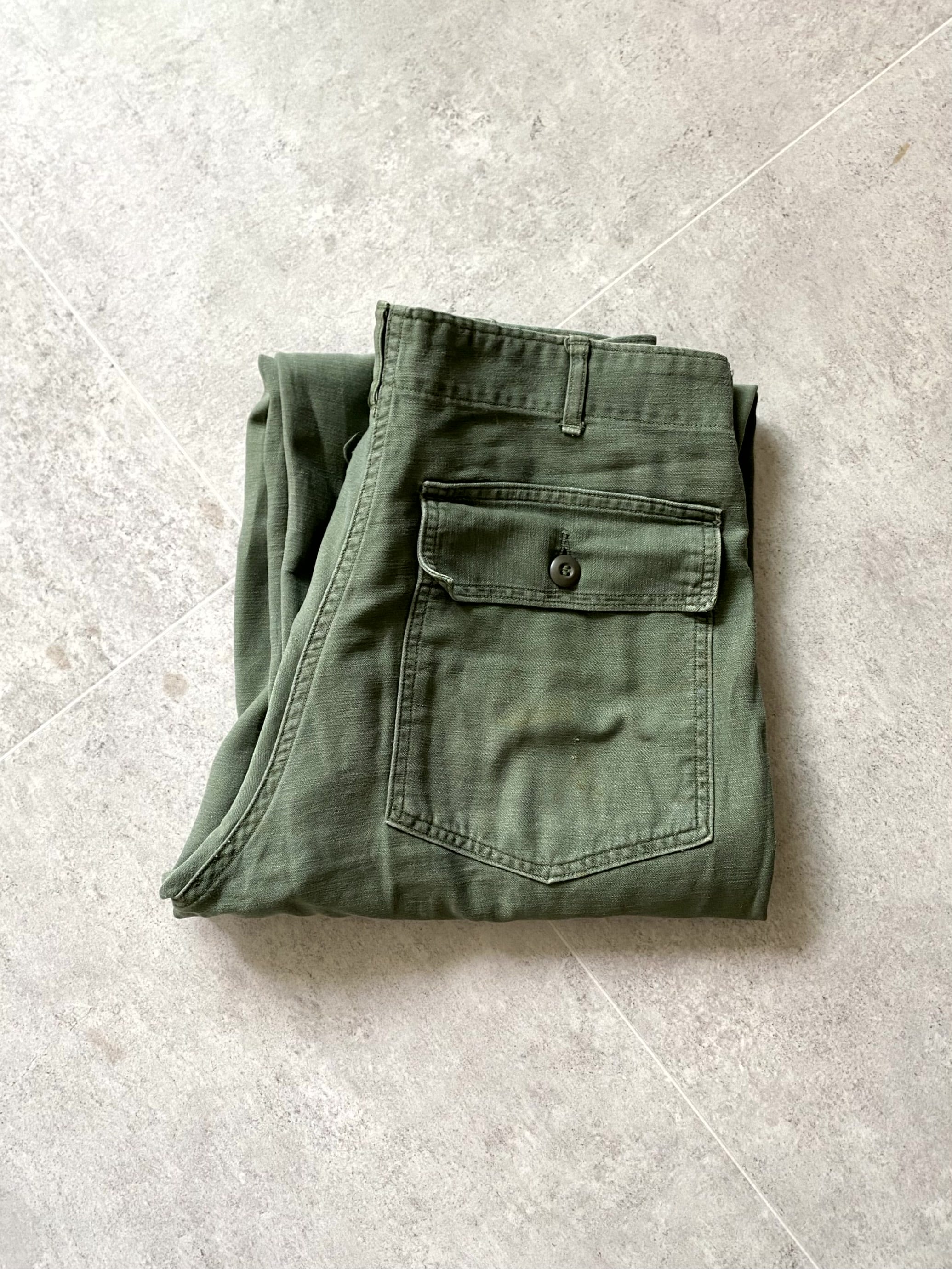70&#039;s U.S Army OG 107 Fatigue Pants 30 Size - 체리피커