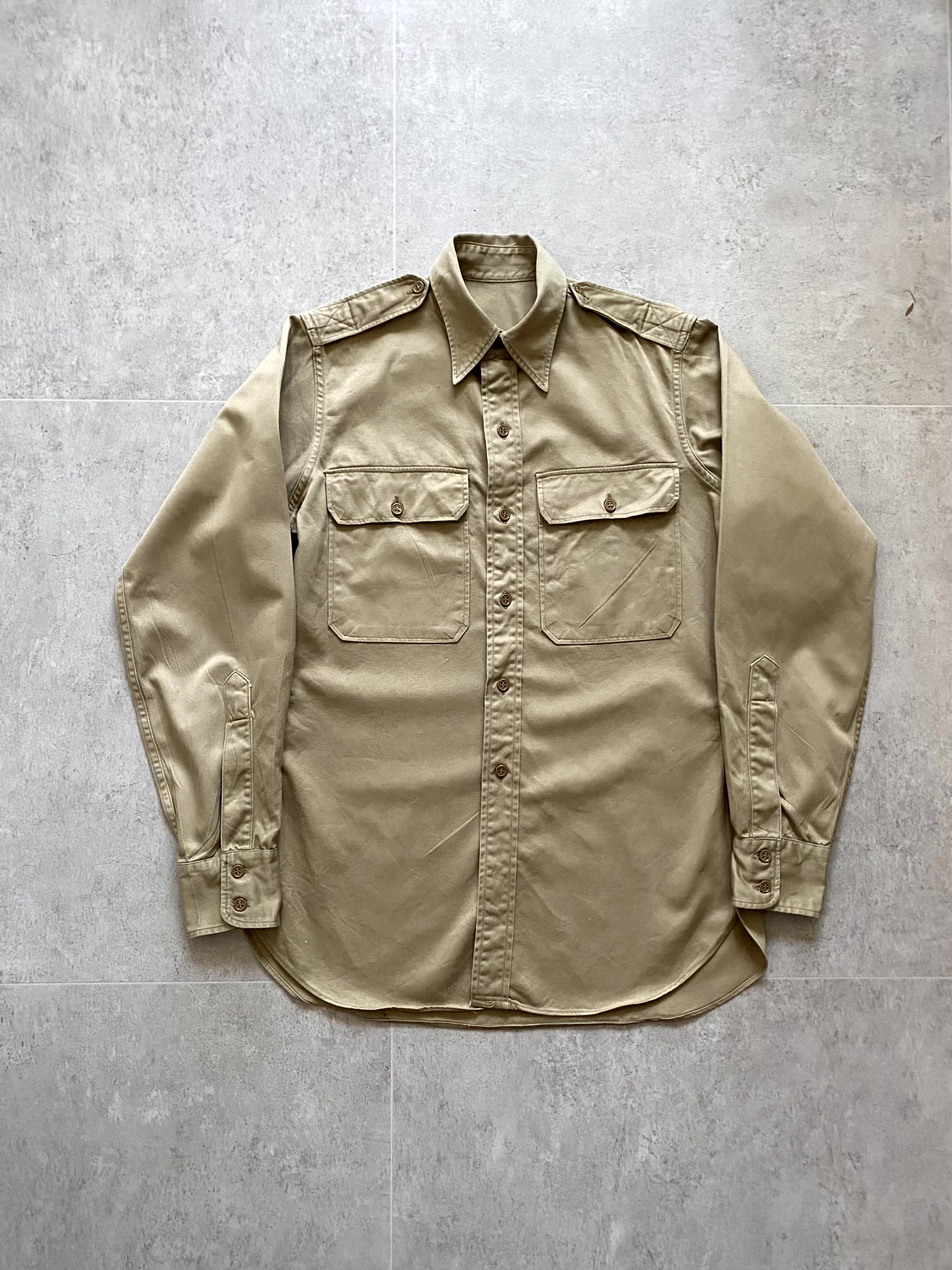 50&#039;s U.S Army Khaki Officer Shirt 95~100 Size - 체리피커