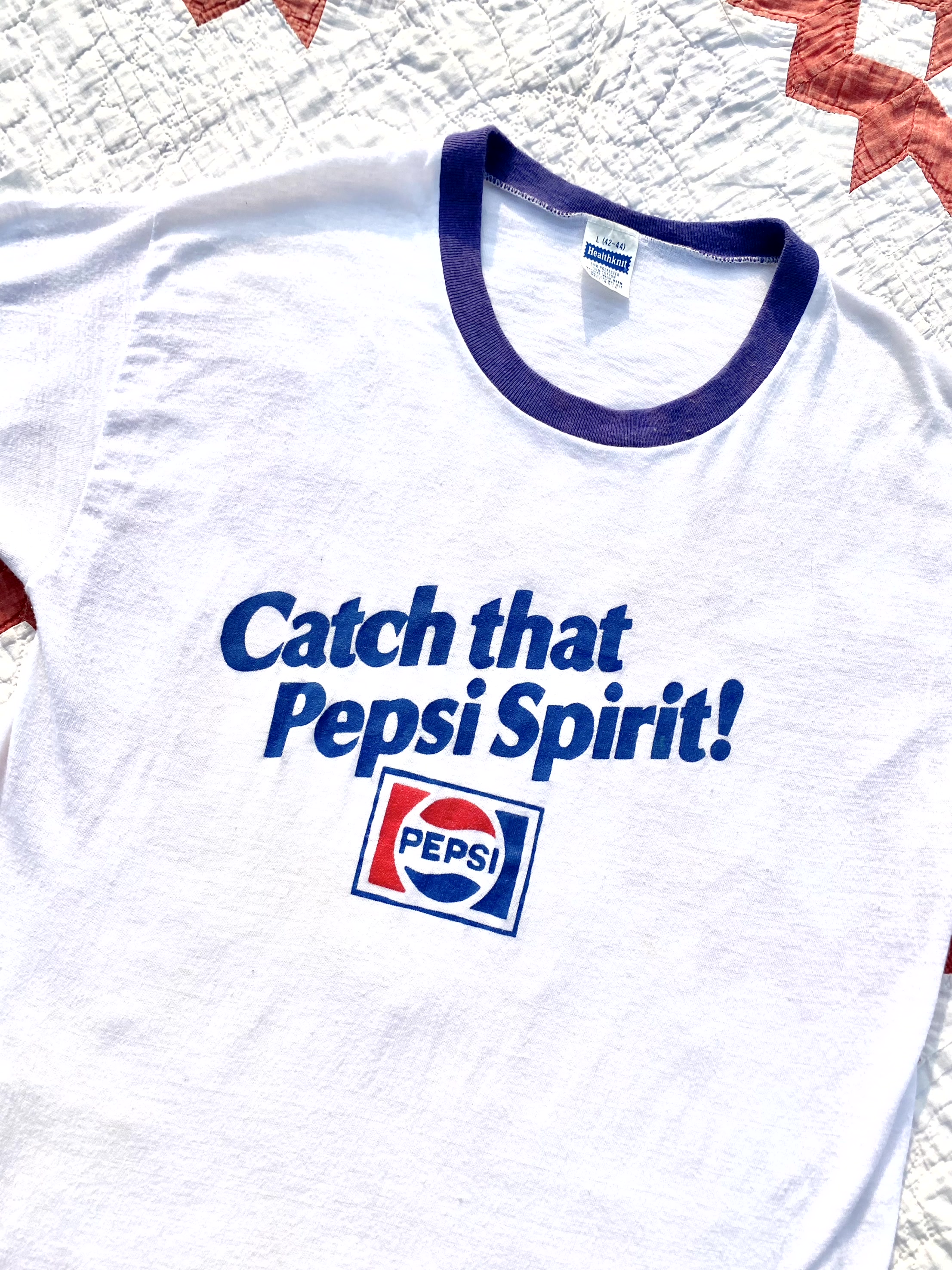 80&#039;s Vintage Pepsi Ringer T-Shirt 95 or Women - 체리피커