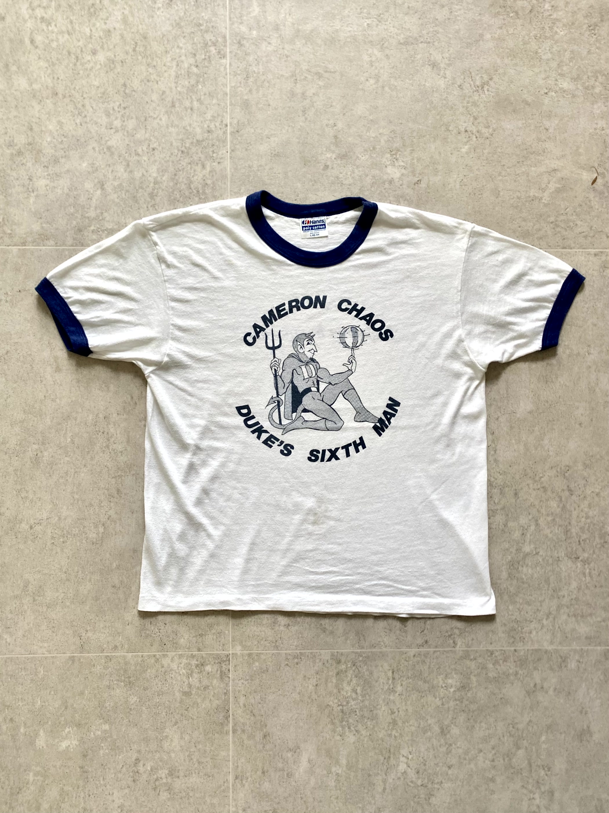 80&#039;s Vintage &#039;CAMERON CHAOS&#039; Ringer T-Shirt 100 Size - 체리피커