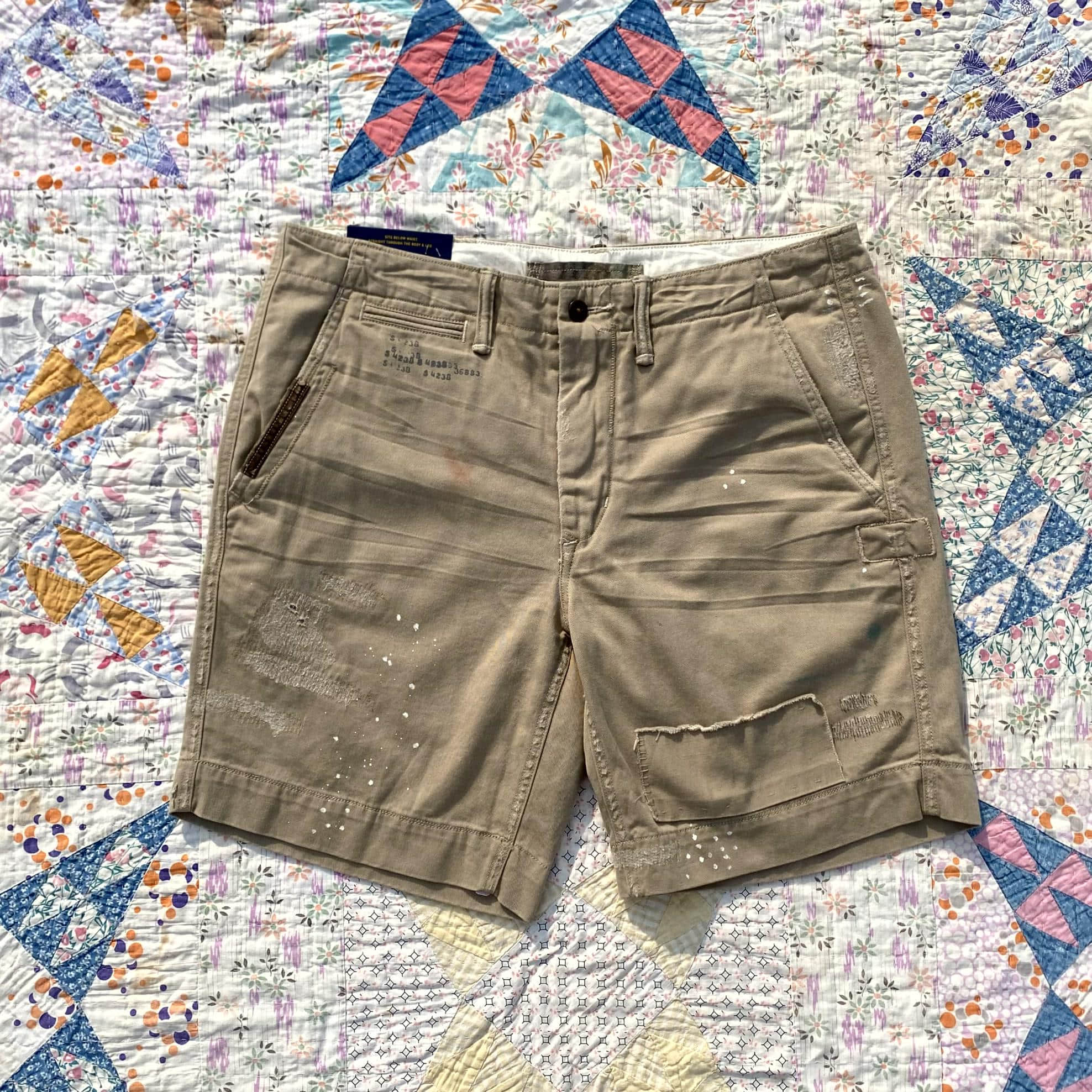 Polo Ralph Lauren Repaired Detail Cotton Shorts 33 Size - 체리피커