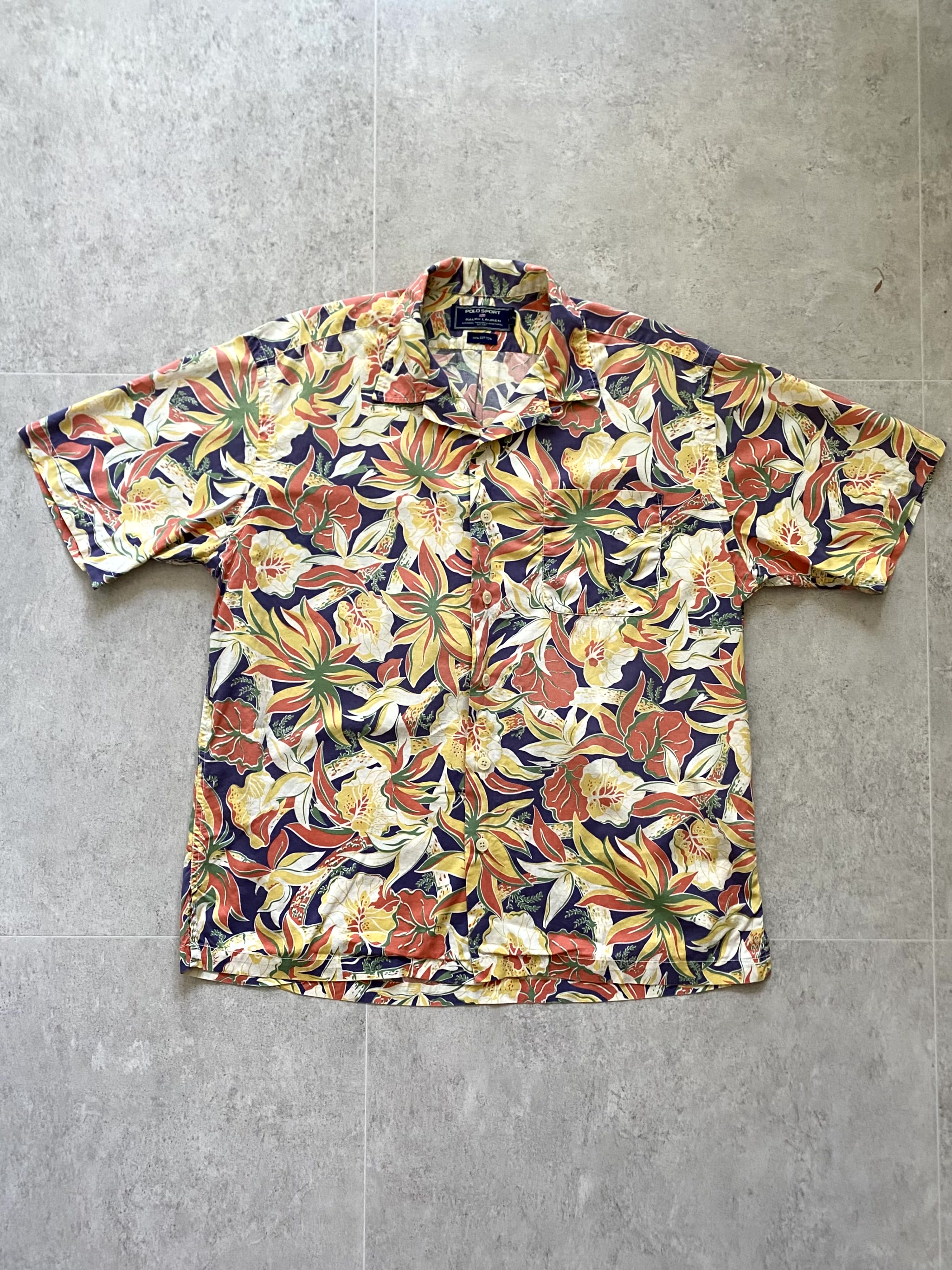 90&#039;s Polo Sport Floral Short Sleeve Shirt L(100~105) - 체리피커
