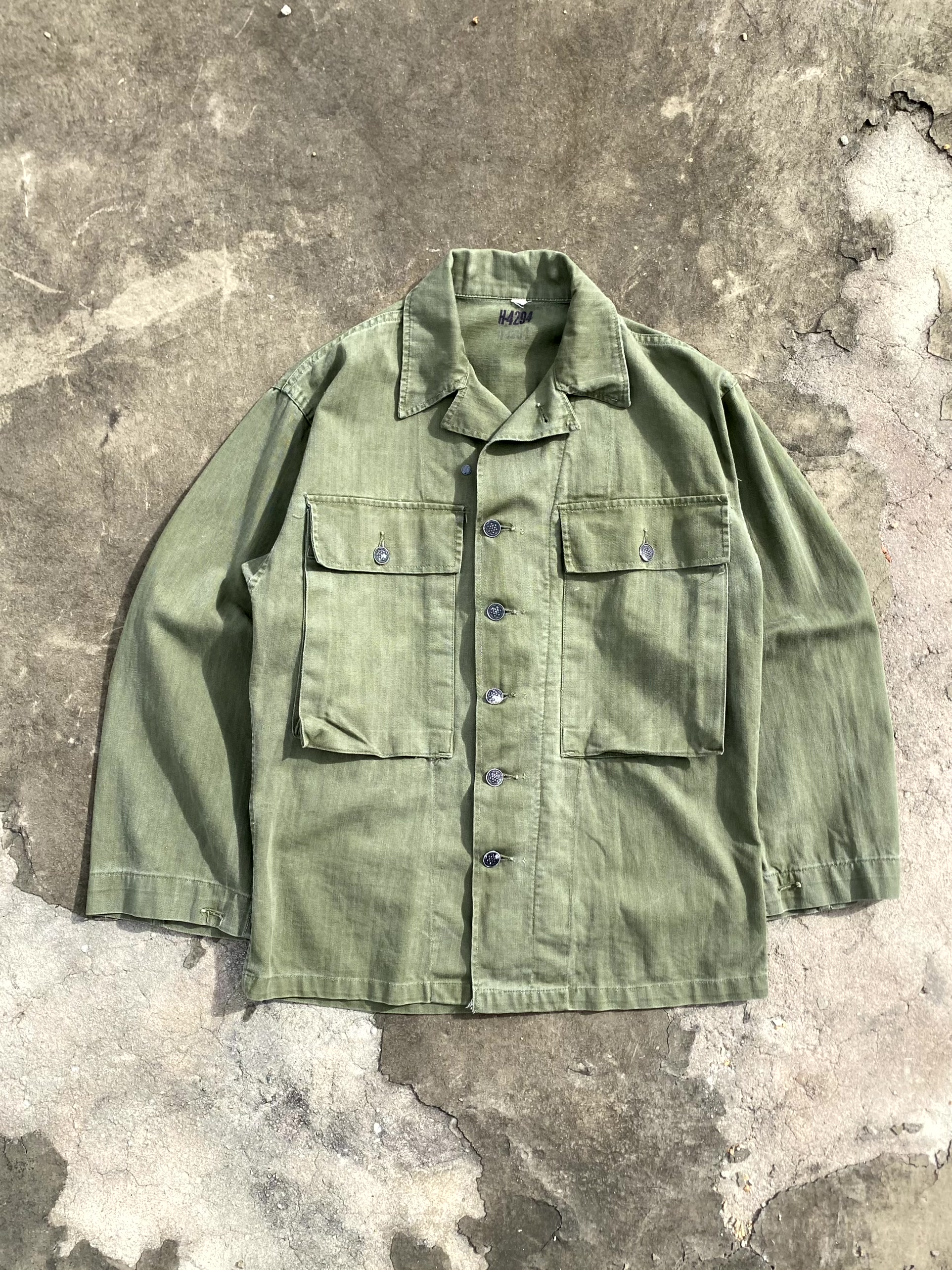 40&#039;s WW2 U.S. Army M-43 HBT Shirt 32R(95 or Women) - 체리피커