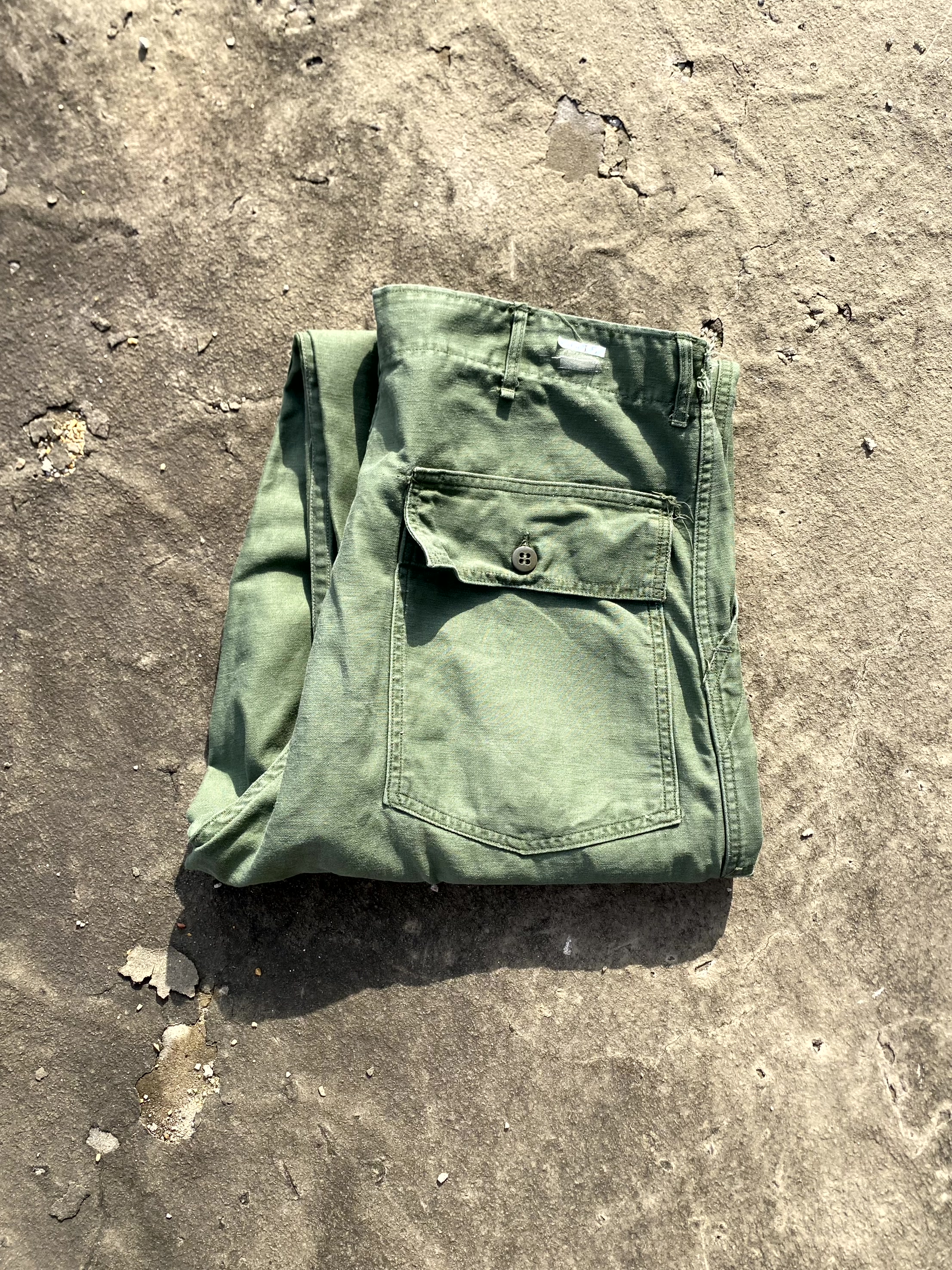 60&#039;s U.S. Army OG 107 Fatigue Pants 36~37 Size - 체리피커