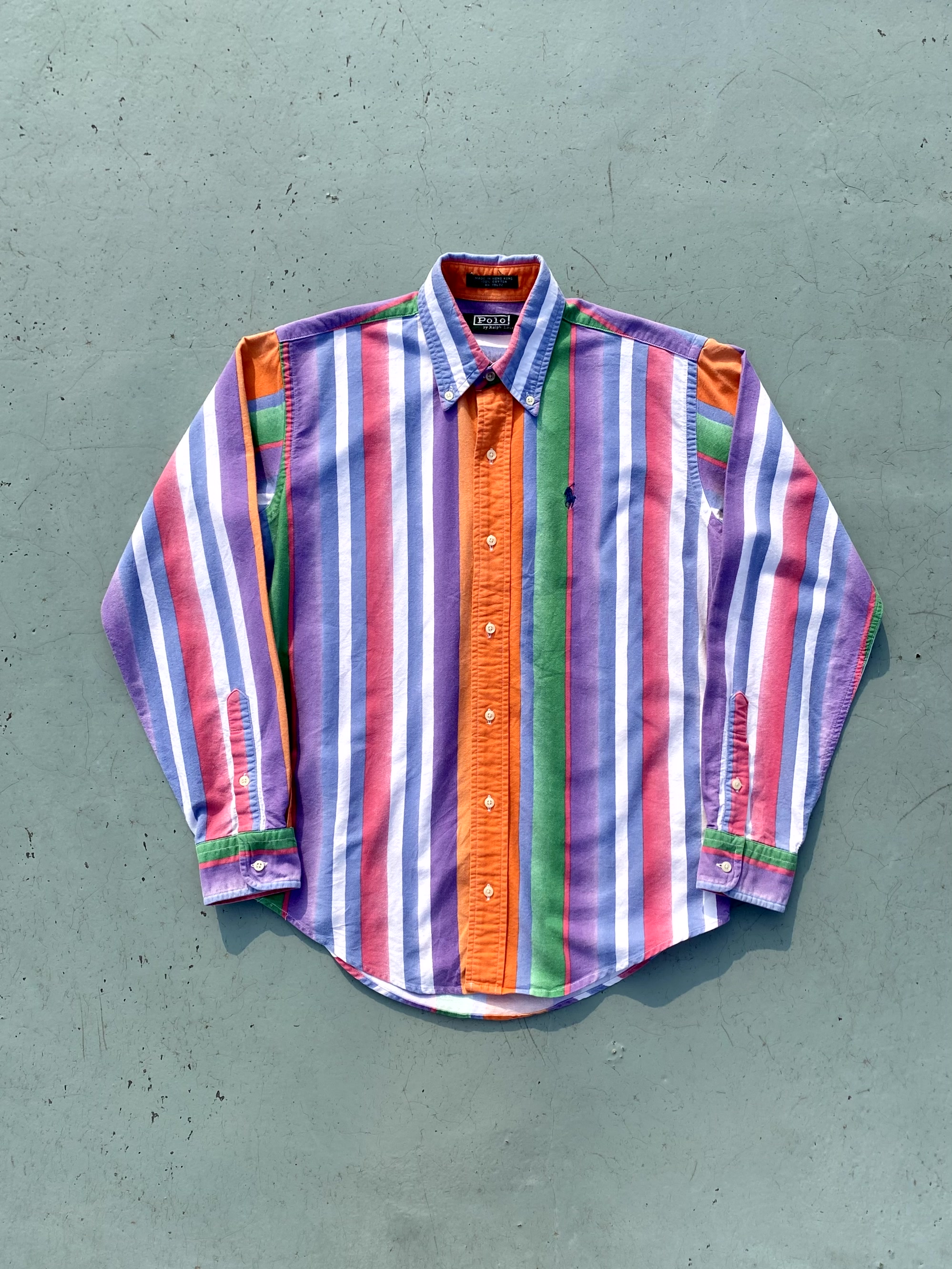 Polo Ralph Lauren Green Label Multi Color Striped Shirt L(95) - 체리피커