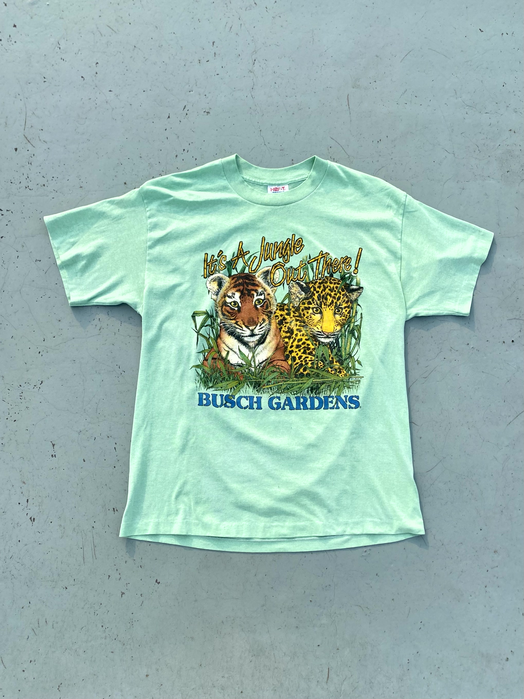 80&#039;s Vintage &#039;BUSCH GARDENS&#039; Tigers Printed T-Shirt 100~103 Size - 체리피커