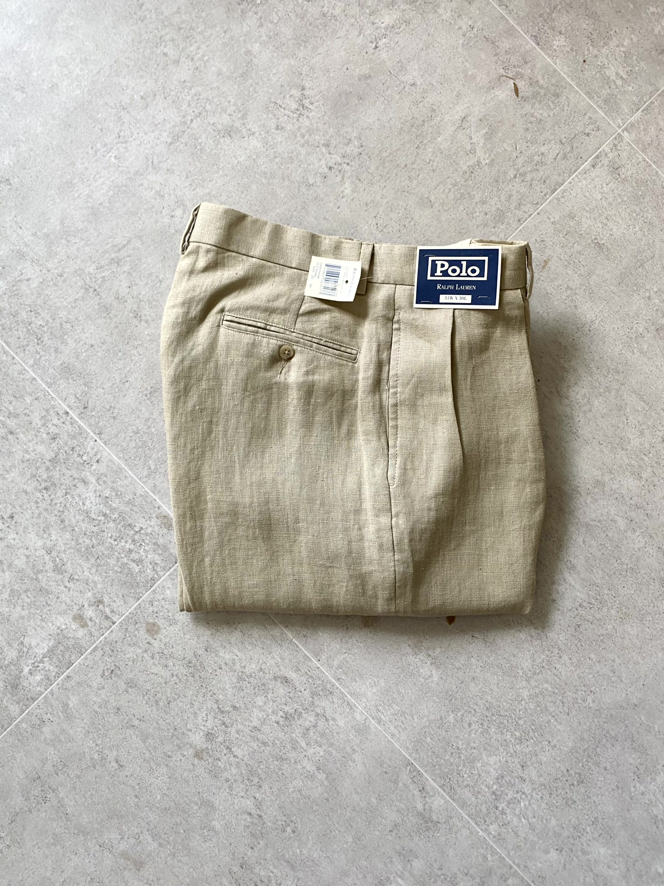 (Deadstock) 90&#039;s Polo Ralph Lauren Classic Linen Pants 30 Size - 체리피커