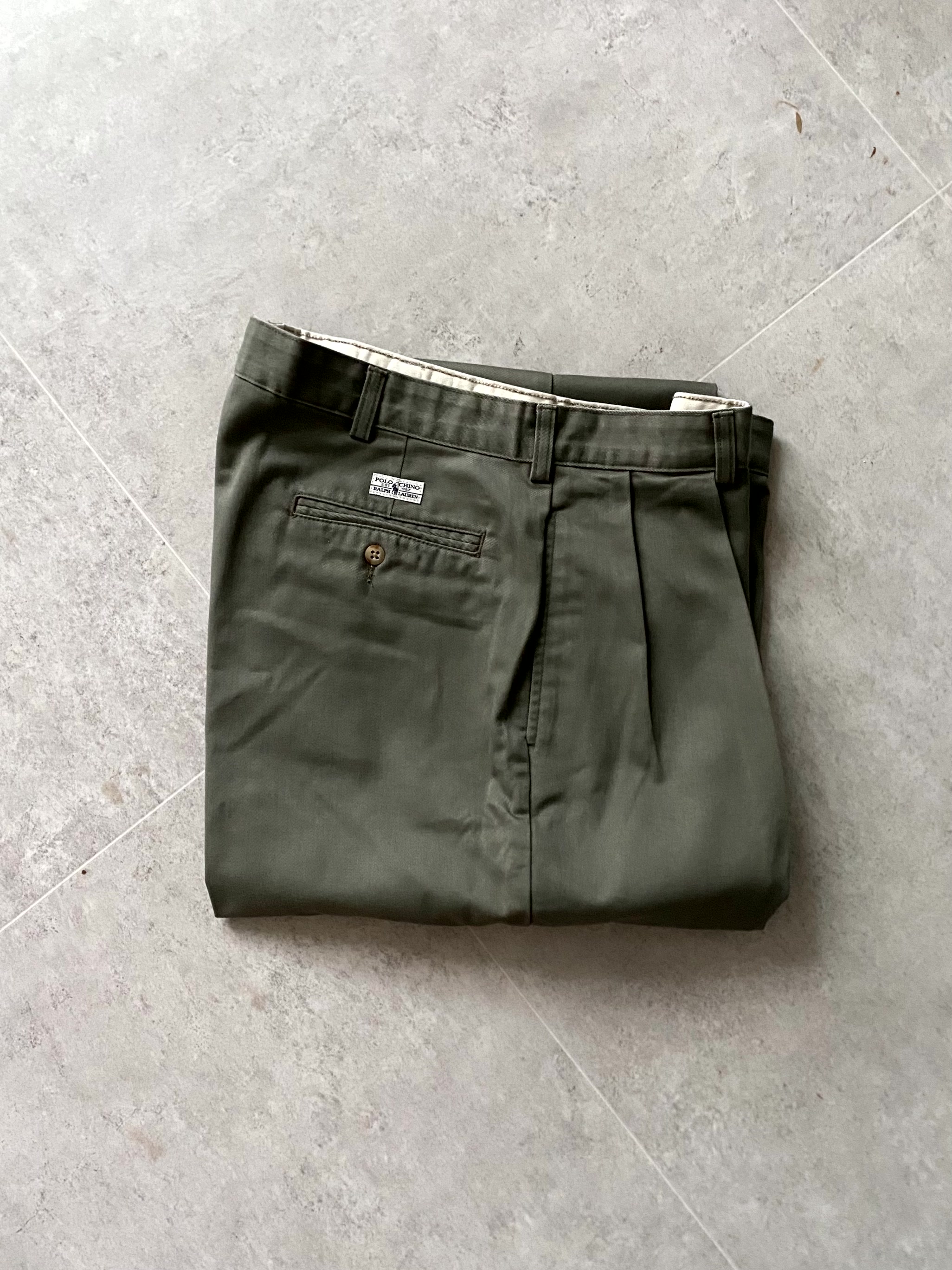 (Deadstock) 90&#039;s Polo Ralph Lauren &#039;ANDREW&#039; Classic Pants 35~36 Size - 체리피커