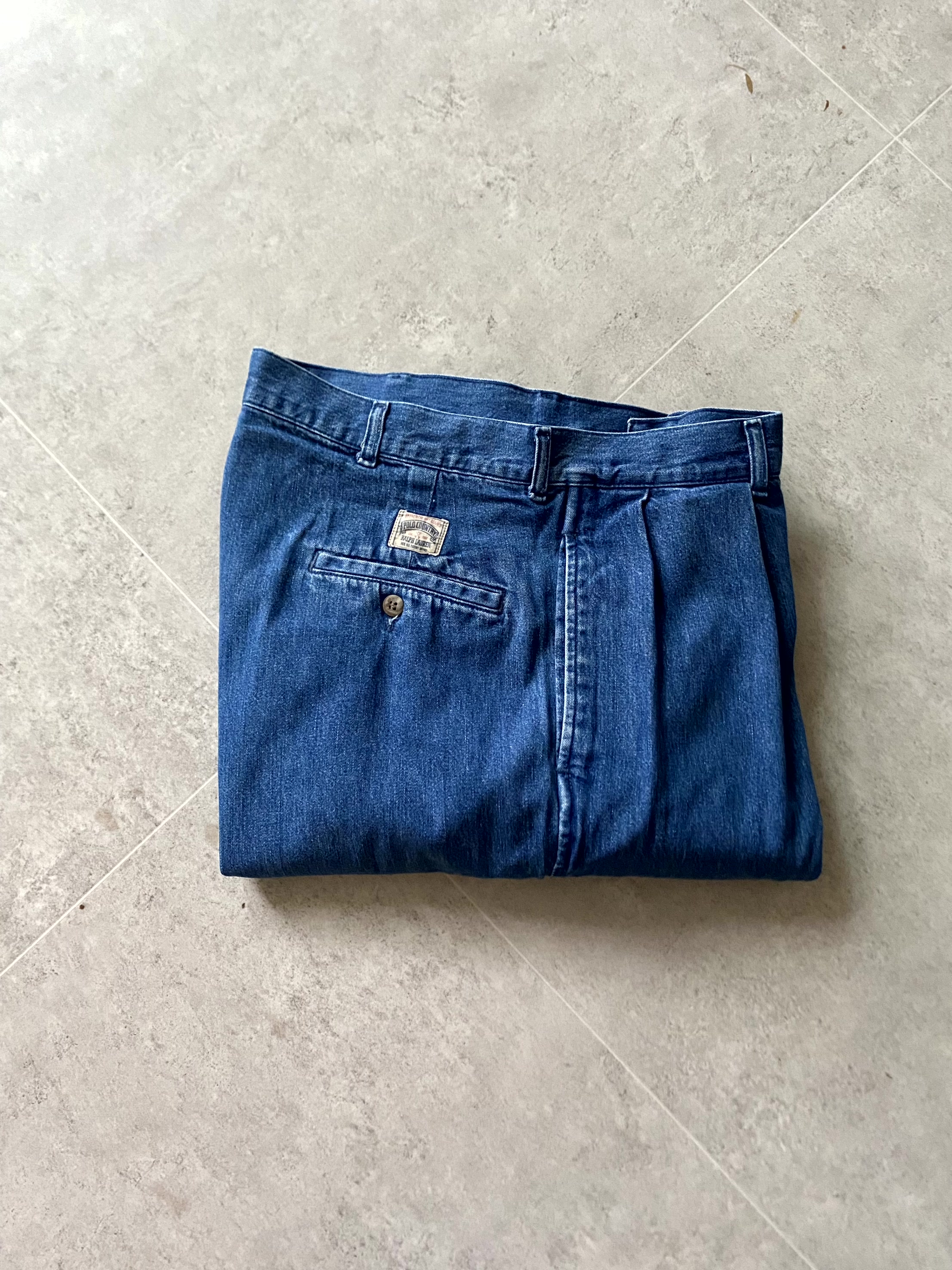 90&#039;s Polo Country Classic Denim Trousers 33~34 Size Made In U.S.A. - 체리피커