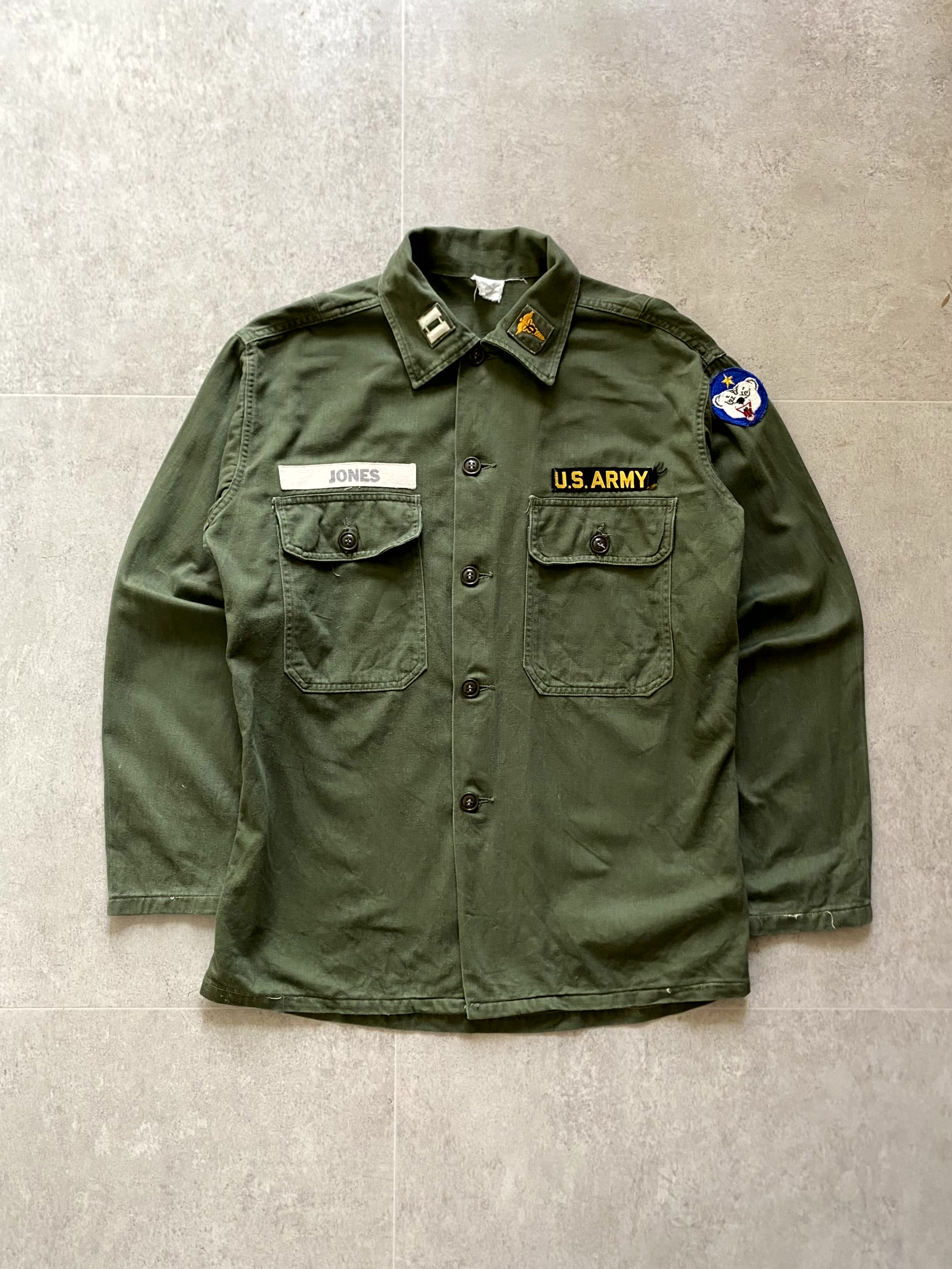60&#039;s U.S. Army OG 107 Fatigue Shirt 100~103 Size - 체리피커