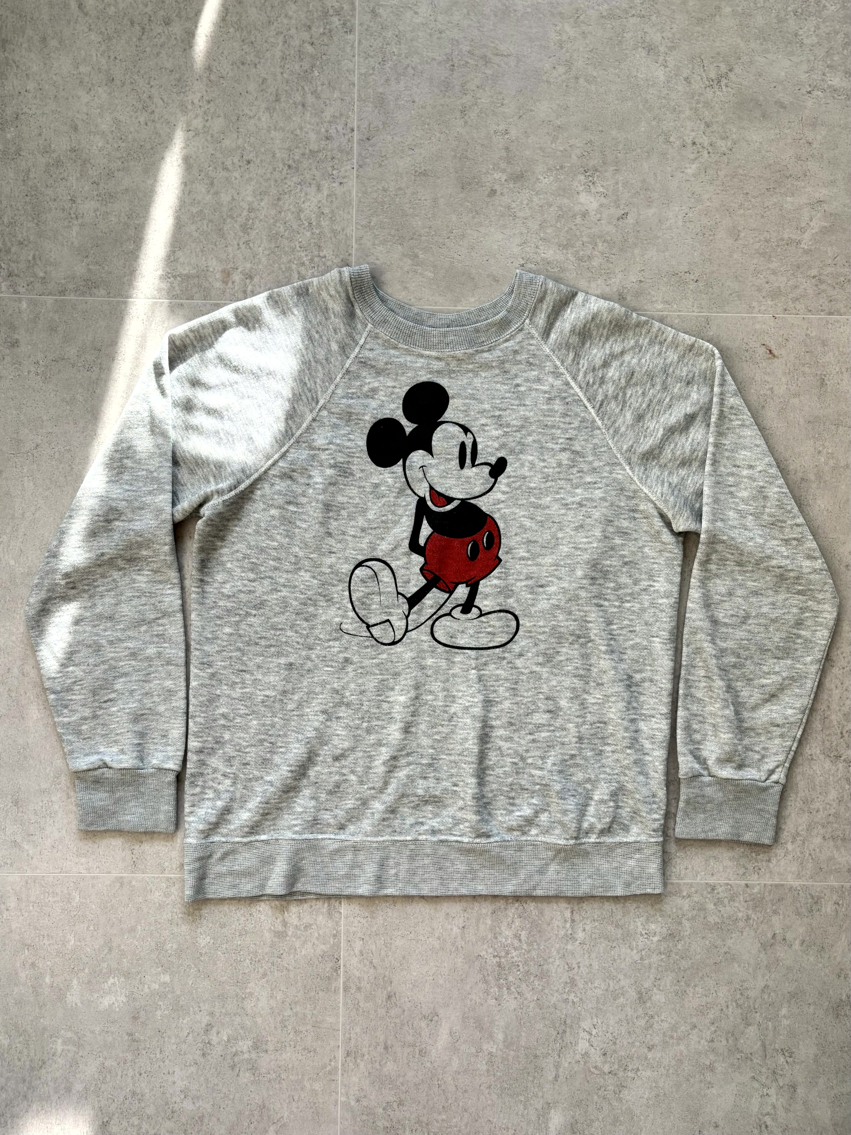 80&#039;s Walt Disney Original Mickey Mouse Gray Sweatshirt L(100~103) - 체리피커