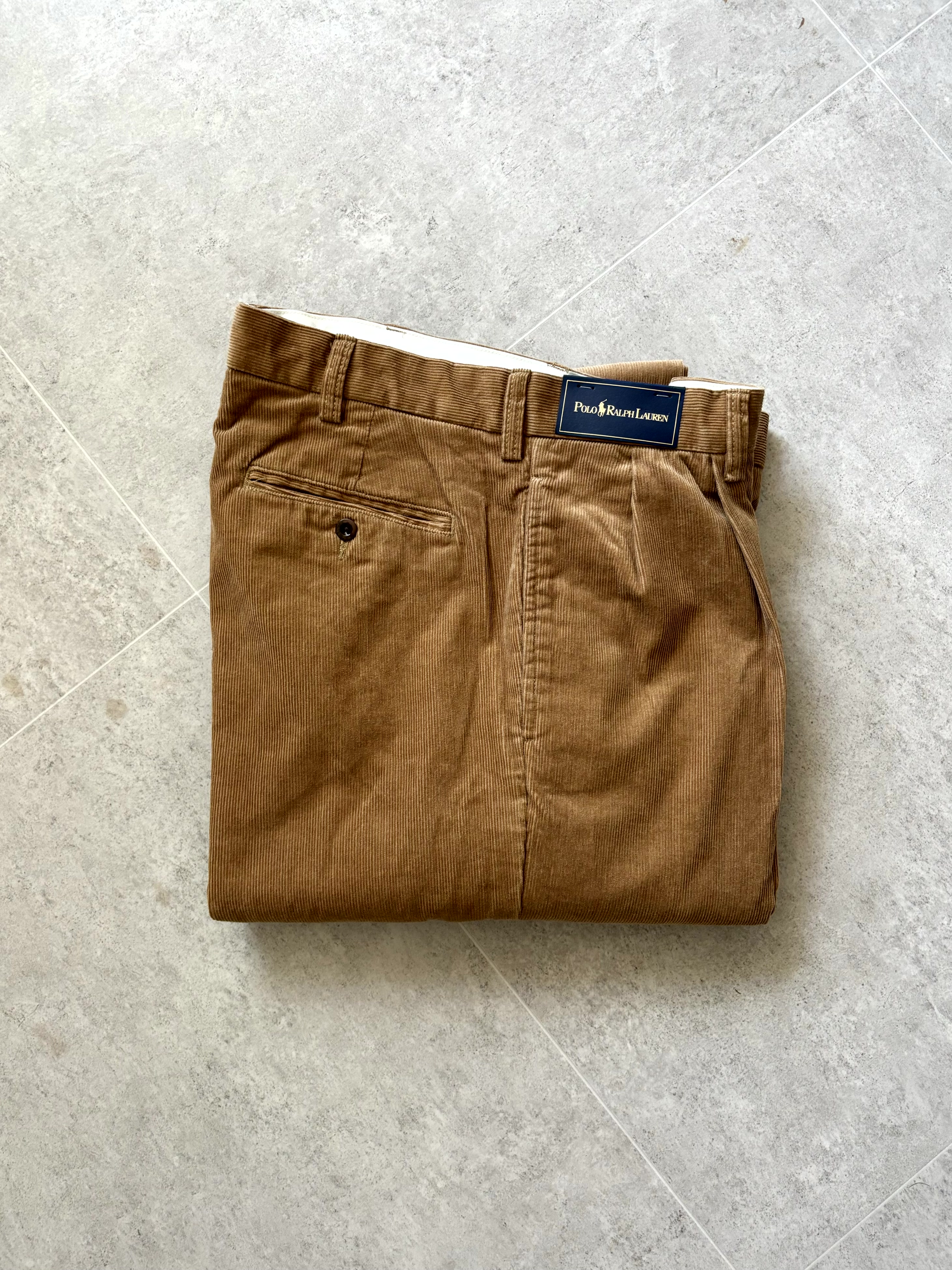(Dead Stock) 00&#039;s Polo Ralph Lauren Brown Corduroy Classic Pants 34 Size - 체리피커