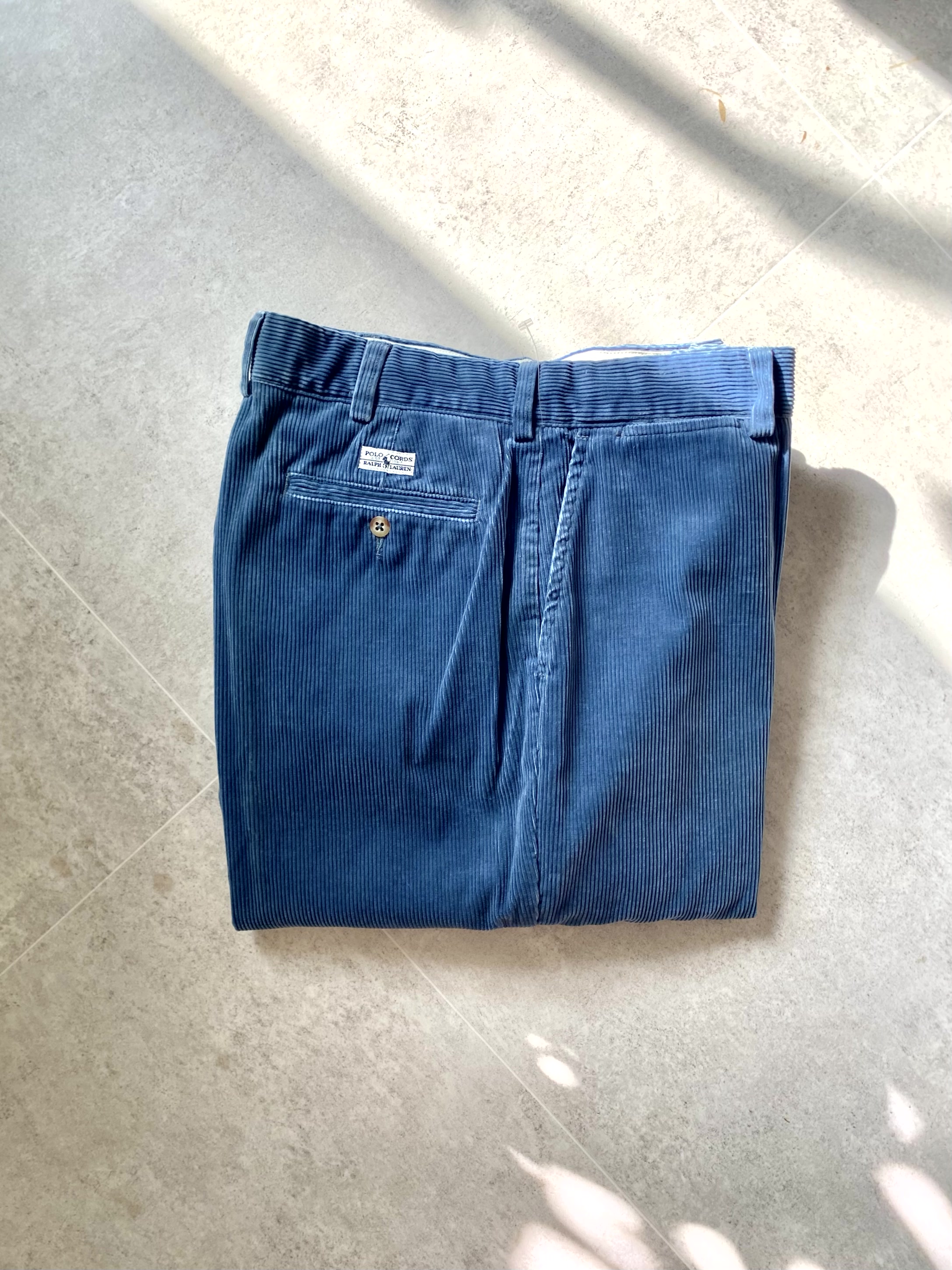 90&#039;s NOS Polo Ralph Lauren Blue Corduroy Pants 31 Size - 체리피커