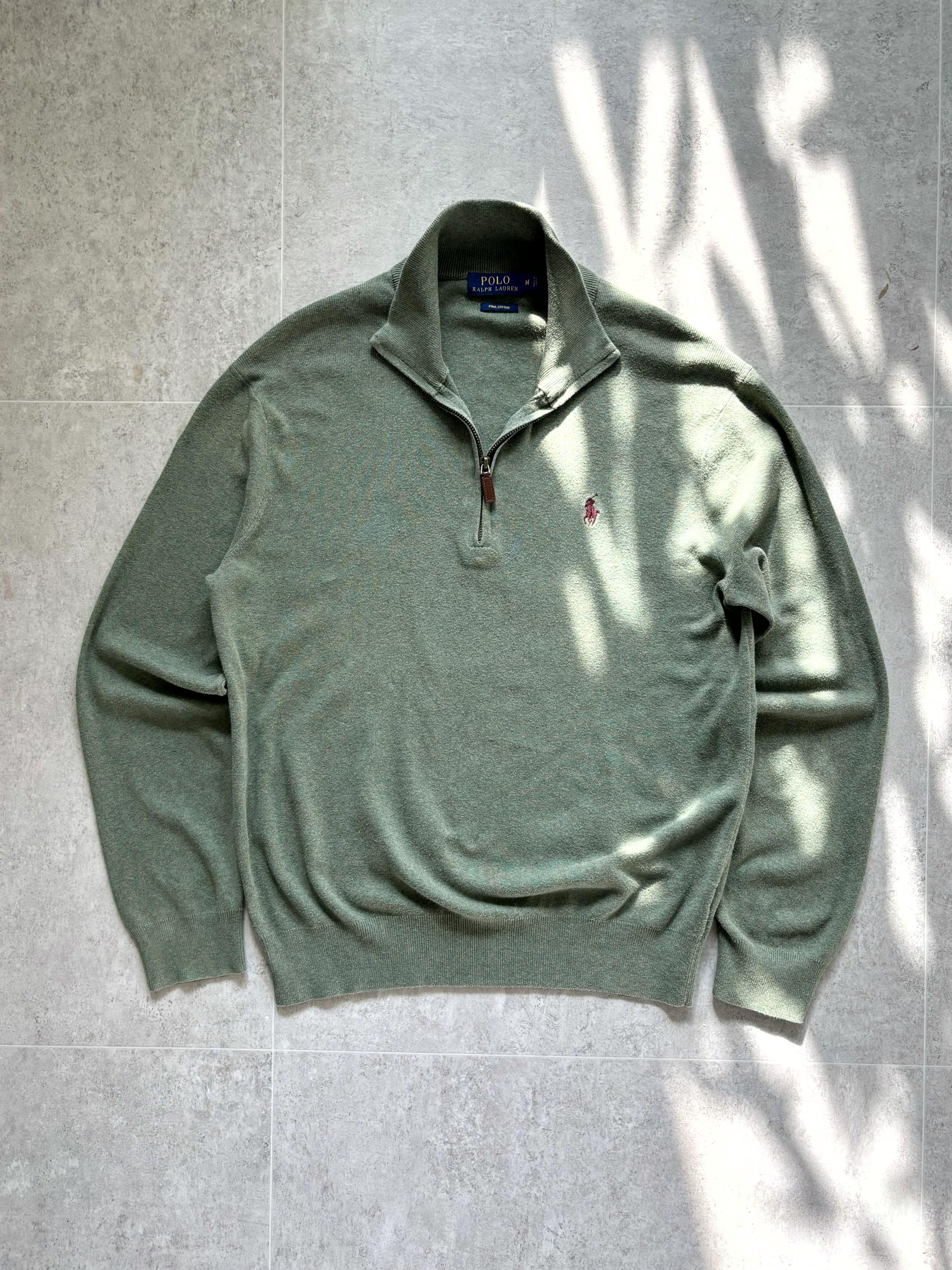 Polo Ralph Lauren 1/4 Zip Pullover Cotton Sweater M(100) - 체리피커