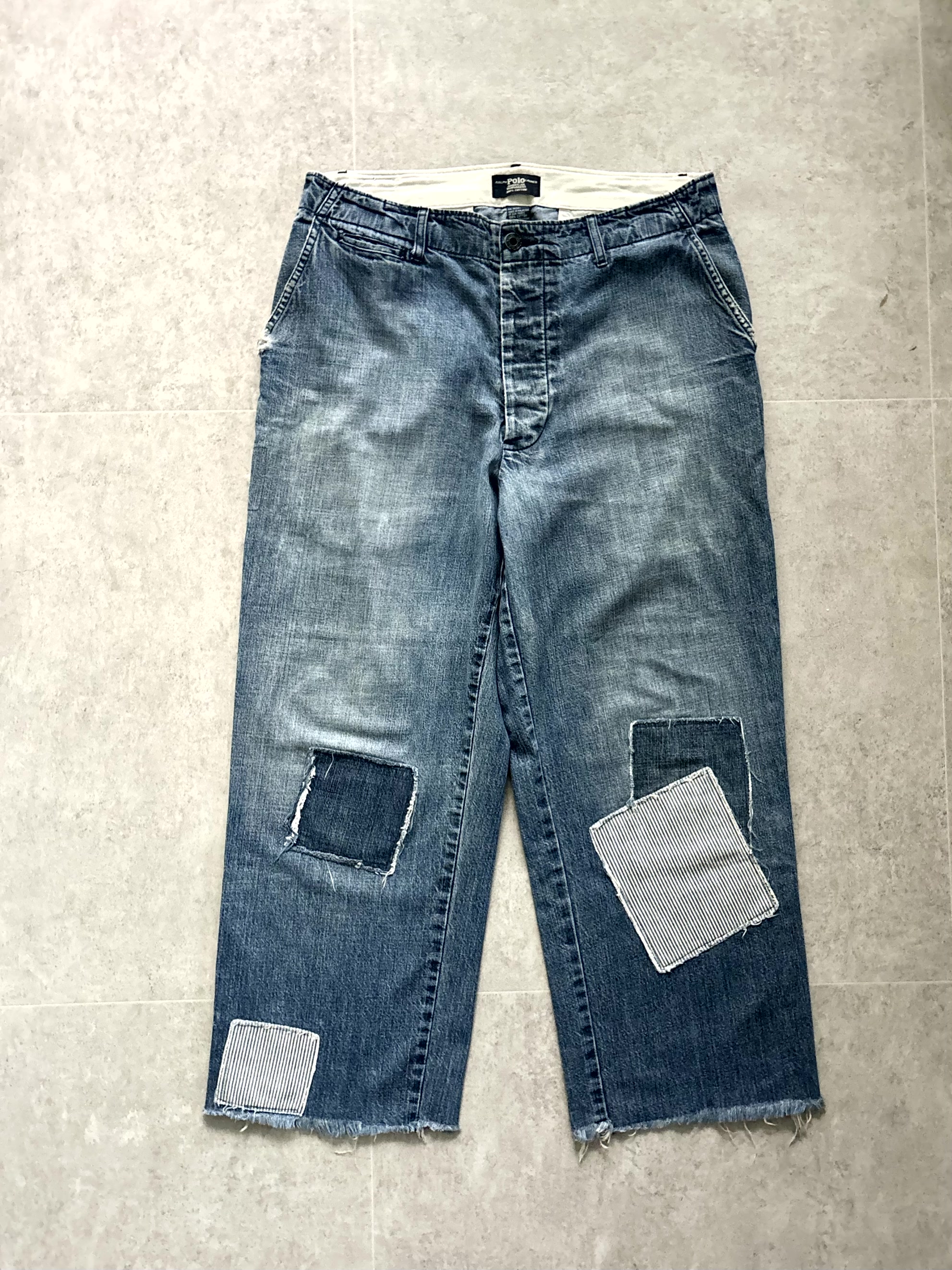 Polo Ralph Lauren Patchwork Denim Dungaree Pants 36 Size - 체리피커