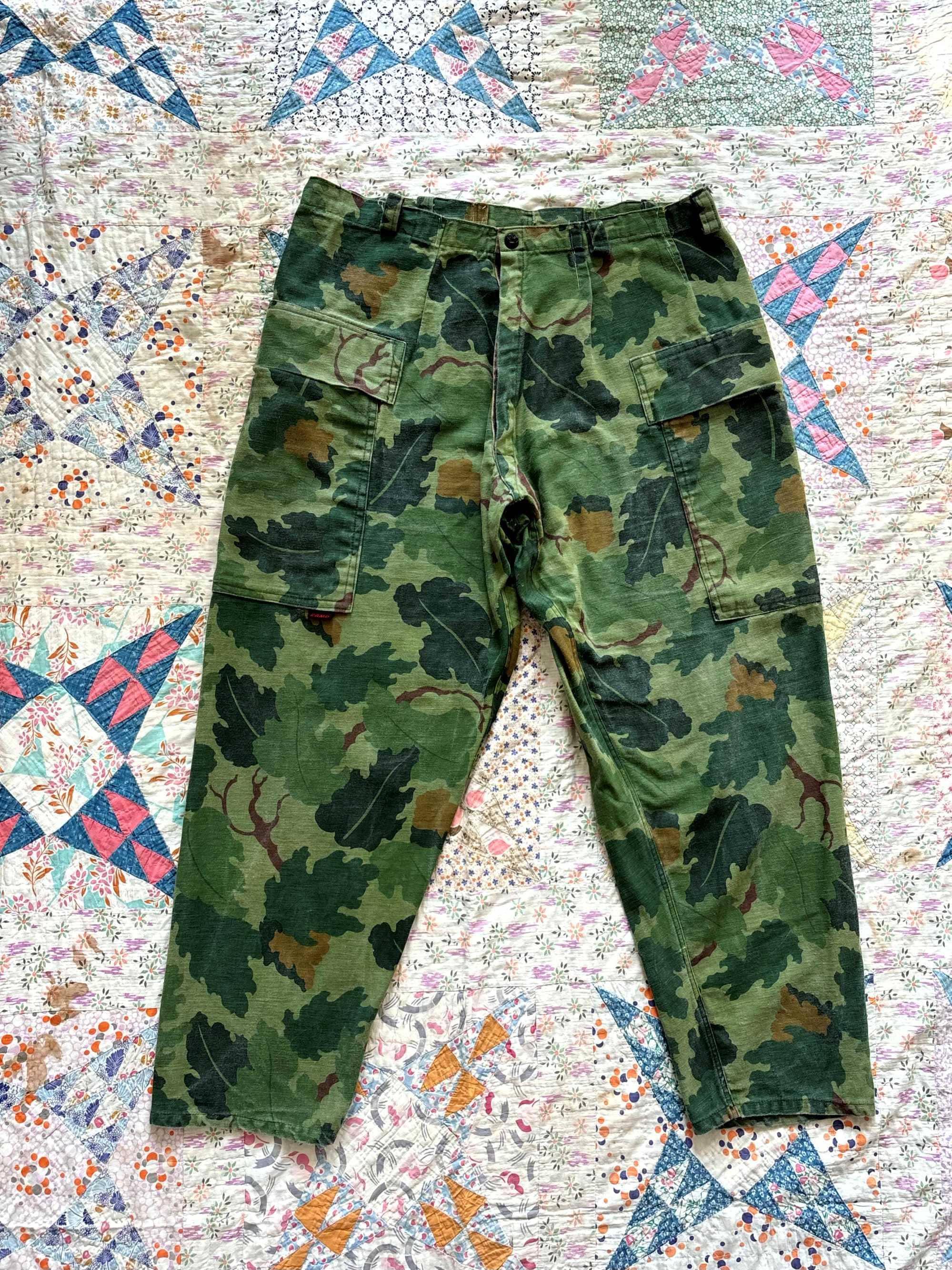 Rare 60&#039;s Vietnam War Mitchell Camo Field Trousers 36 Size - 체리피커