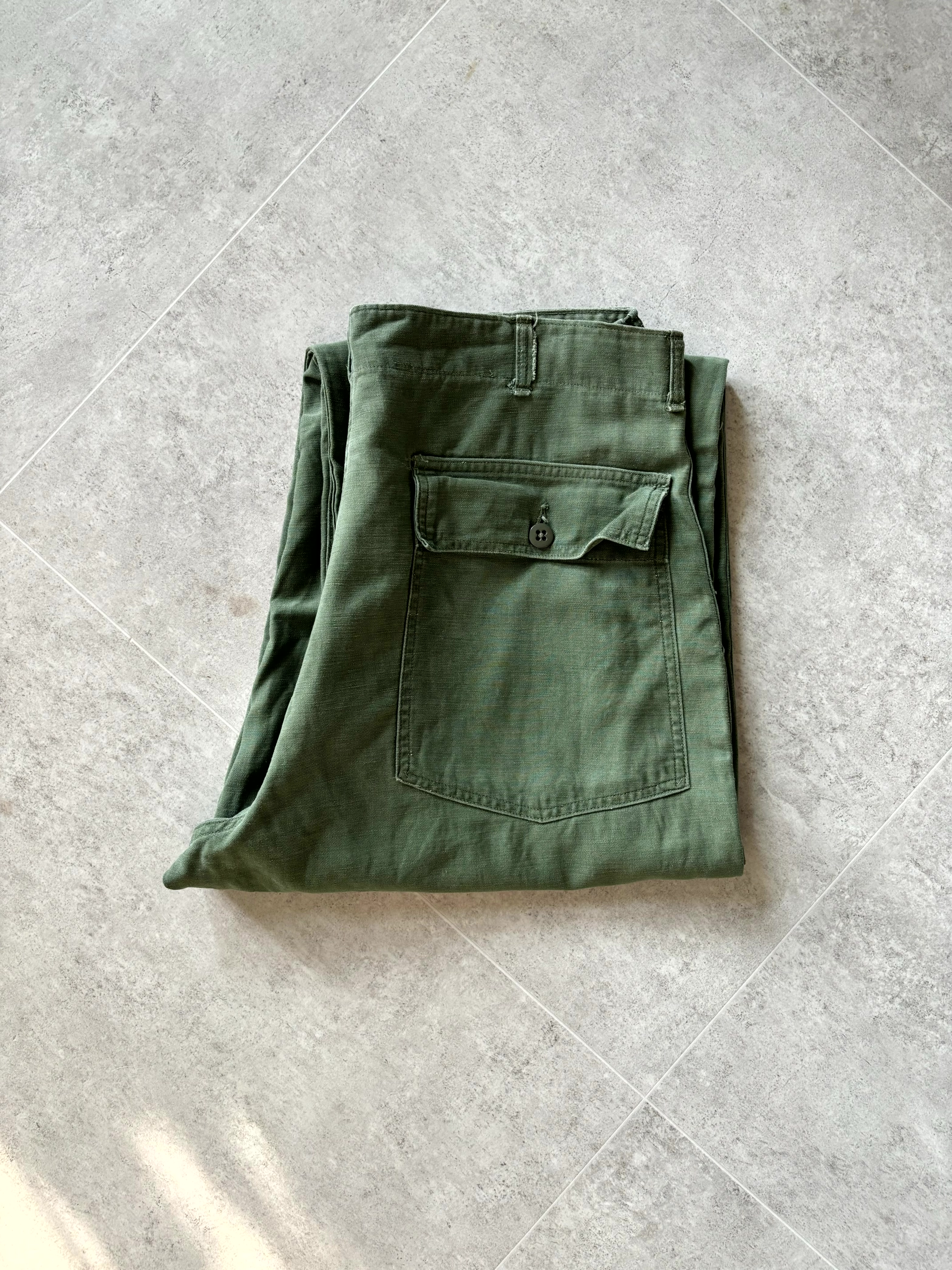 60&#039;s U.S. Army OG 107 Fatigue Pants 35~36 Size - 체리피커