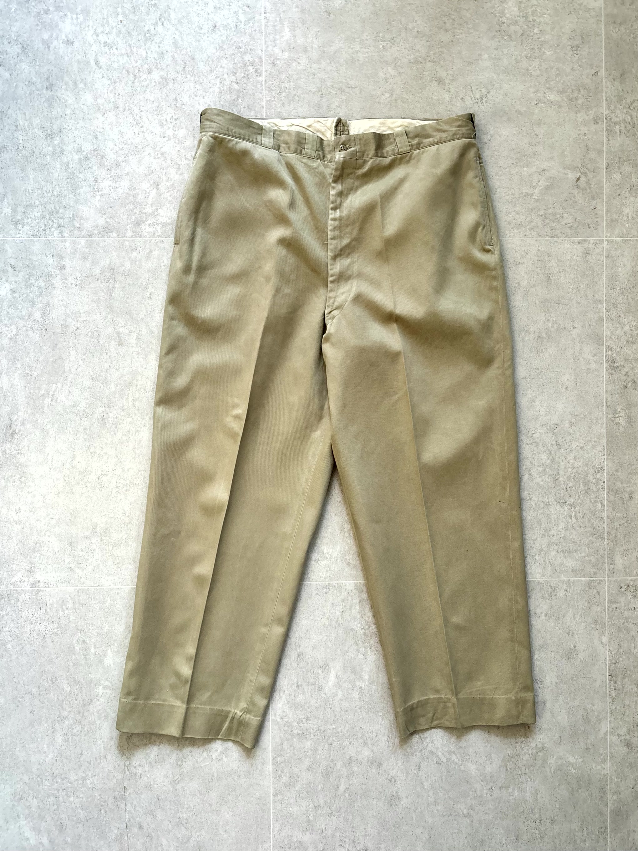 60&#039;s U.S. Army Khaki Officer Chino Trousers 40 Size - 체리피커