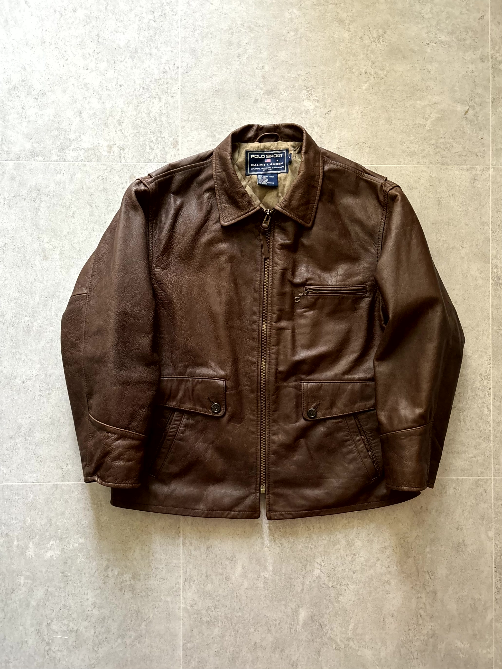 90&#039;s Polo Sport Leather Jacket M(100~105) - 체리피커