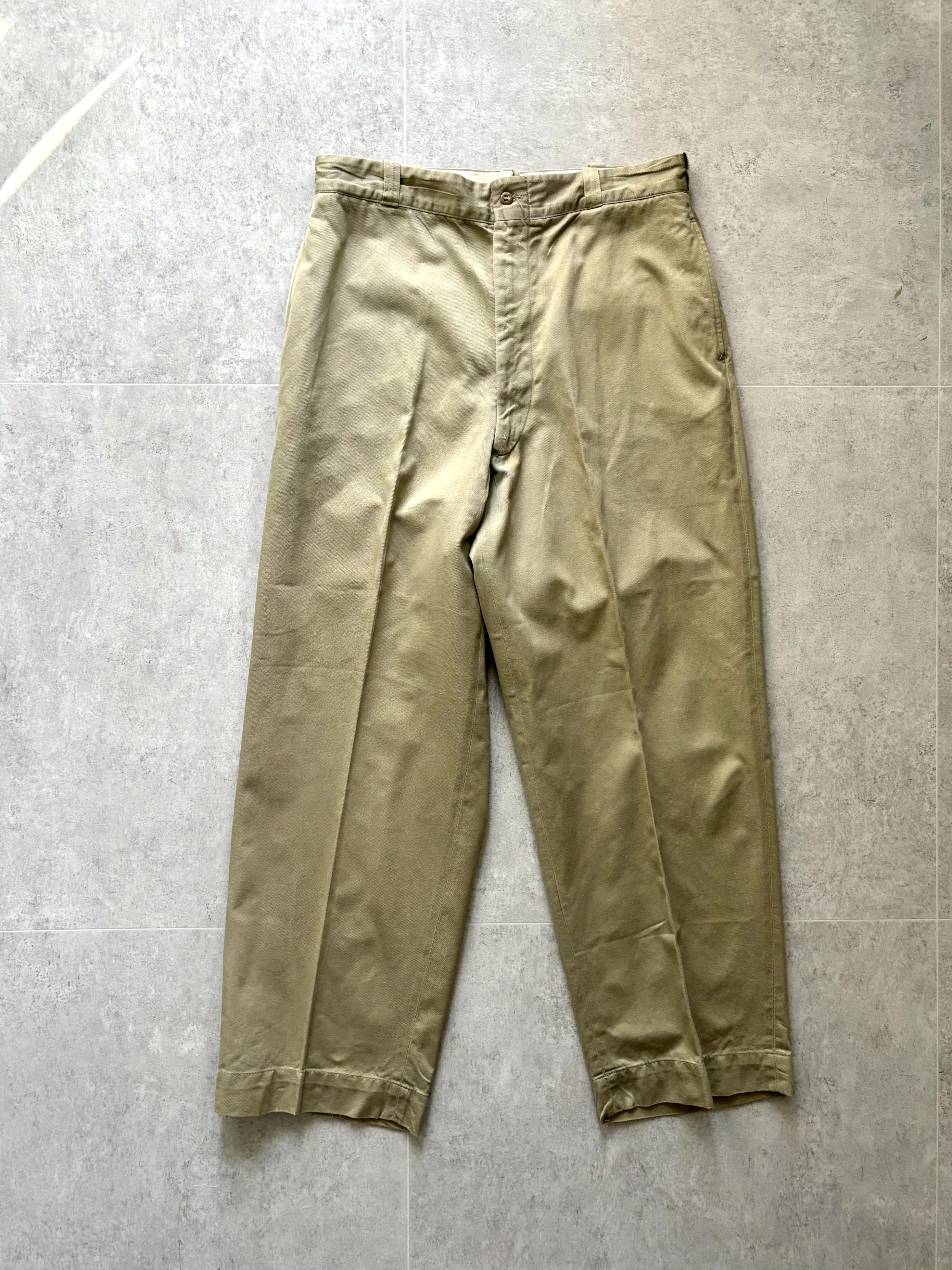 60&#039;s U.S. Army Khaki Officer Chino Trousers 31~32 Size - 체리피커