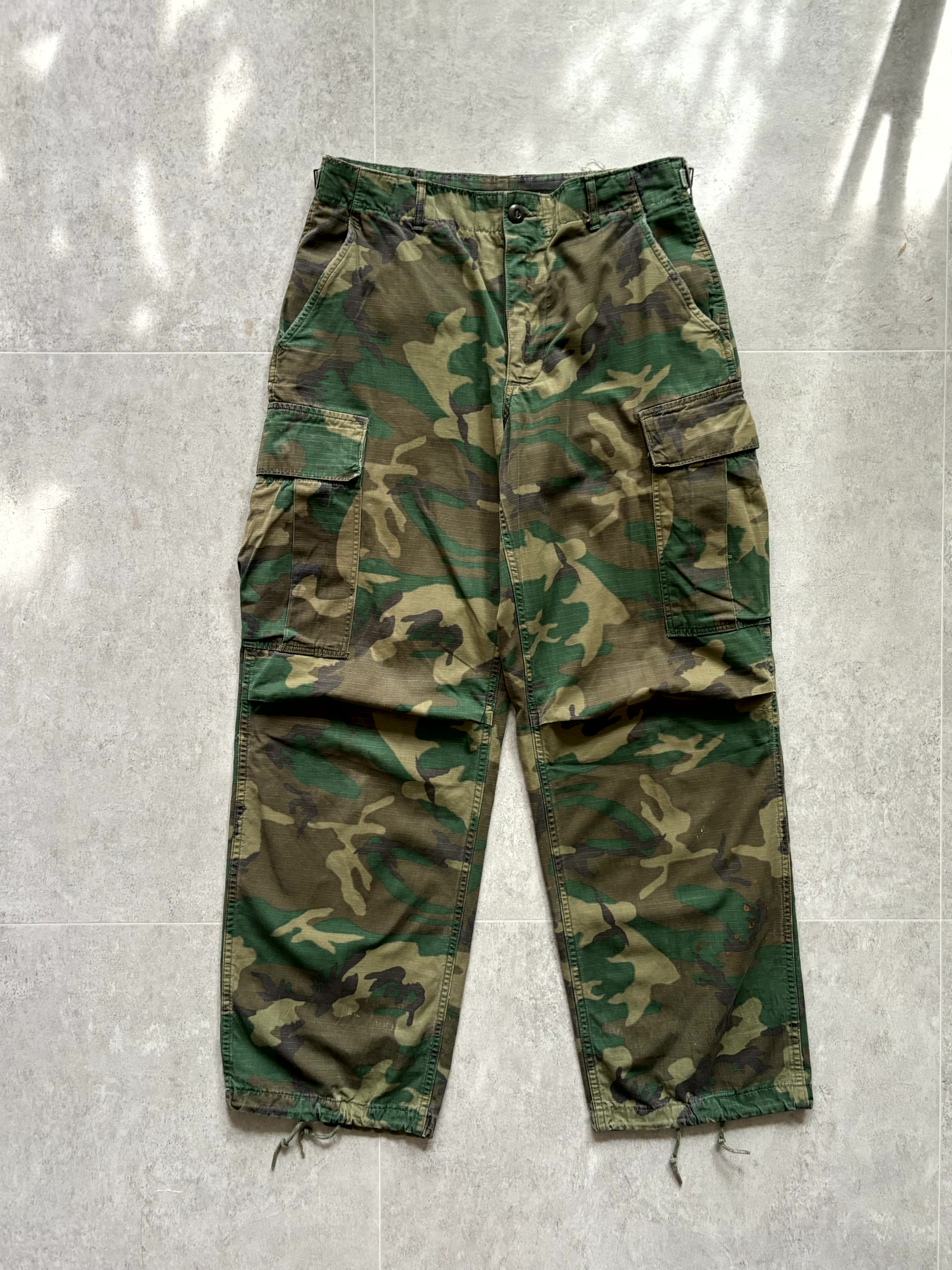 60&#039;s U.S. Army ERDL Camo Jungle Fatigue Pants ~31 Size - 체리피커