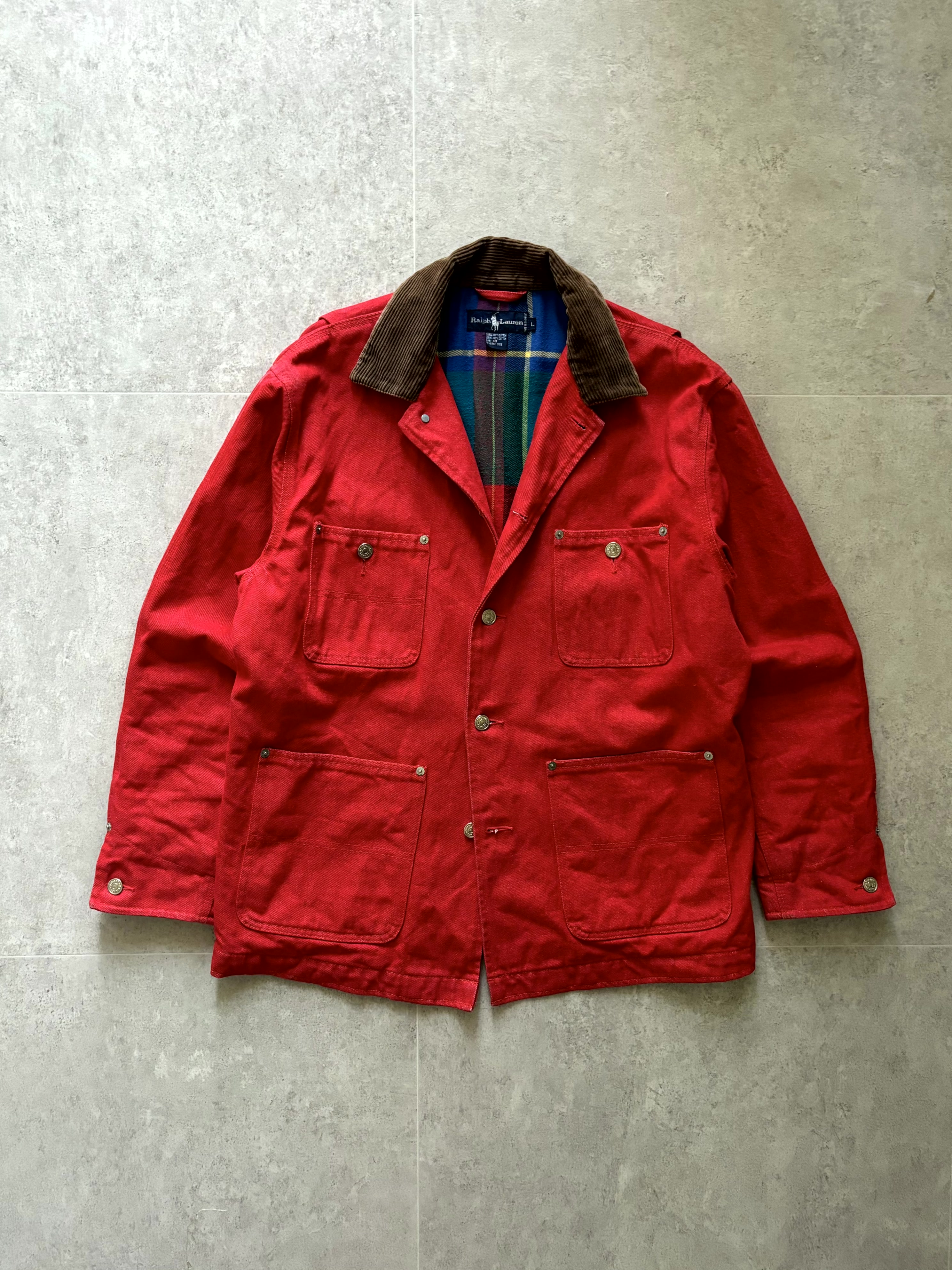 90&#039;s Polo Ralph Lauren Red Chore Jacket L(100~105) - 체리피커